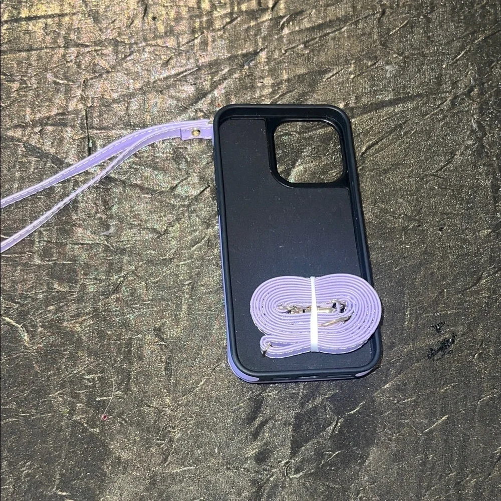 Purple Phone Case with Strap and Zipper